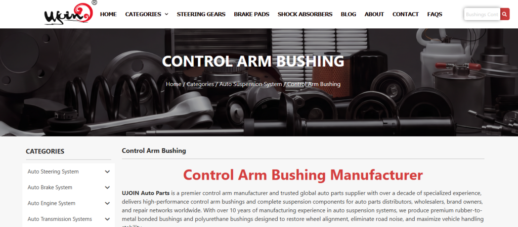 Ujoin Auto Parts – Control Arm Bushing Supplier